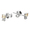 Sterling Silver White Cubic Zirconia and Freshwater Pearl Stud Earrings