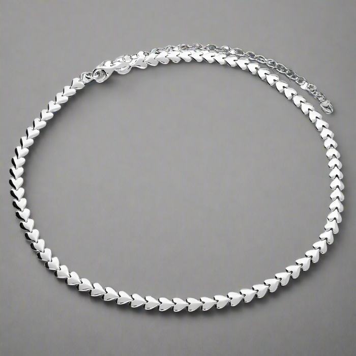 Sterling Silver Endless Hearts Necklace