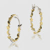 Sterling Silver 2-tone Gold-plated Moons and Stars Hoop