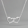 Sterling Silver Interlinked Open Heart Necklace