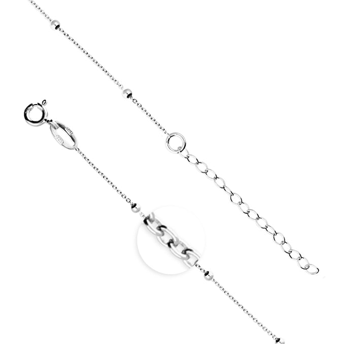Sterling Silver Trace and bead Satellite Bracelet