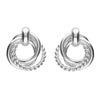 Sterling Silver Triple Small Circle Drop Stud Earrings