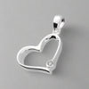 Sterling Silver Heart Outline CZ Necklace