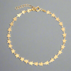 Gold Plated Sterling Silver Flat Star Anklet