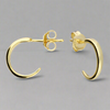 Sterling Silver Small Slim Simple Hoop Yellow Gold Plated Earrings