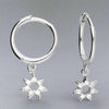 Sterling Silver CZ Star Huggie Hoop