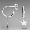 Sterling Silver Star Hoop Earrings