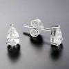 Sterling Silver CZ Teardrop Stud