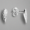 Sterling Silver Cubic Zirconia Angel Wing Stud Earrings