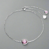 Sterling Silver Amethyst Cubic Zirconia Slider Bracelet