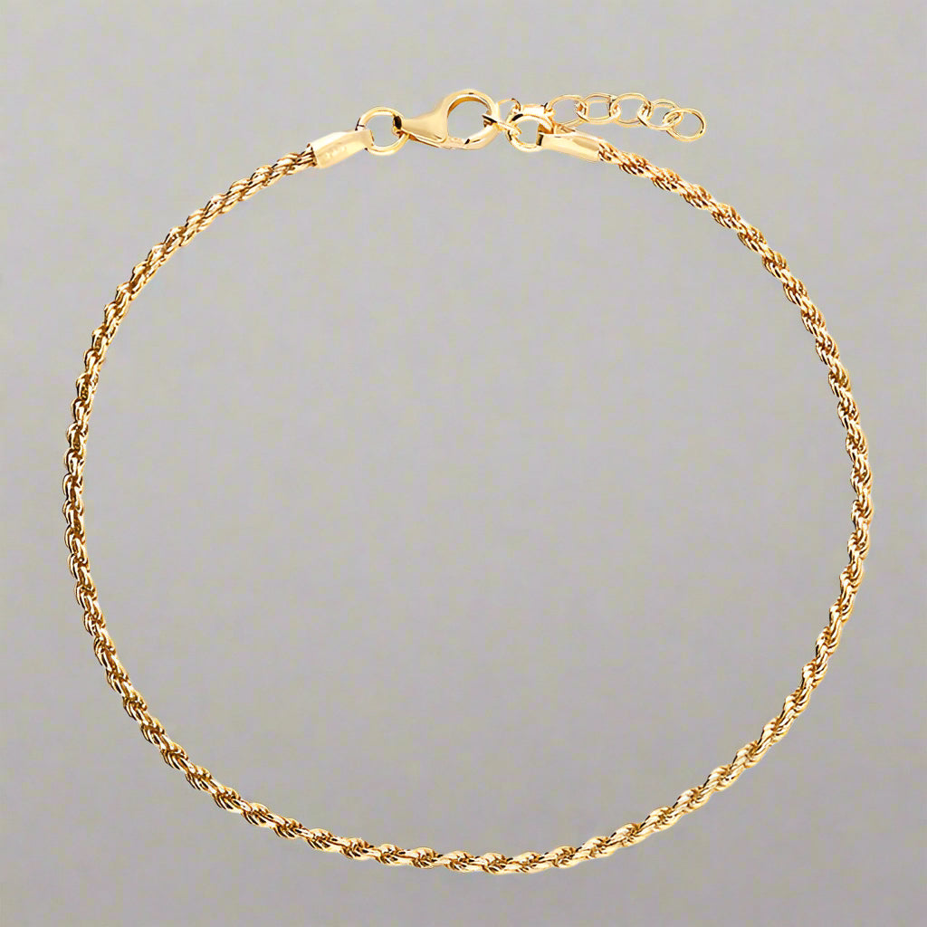 Sterling Silver gold rope Twist Bracelet