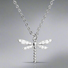 Sterling Silver CZ Dragonfly Necklace