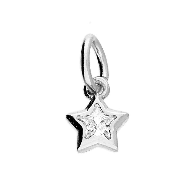 Sterling Silver Collectables Small Crystal Star Charm