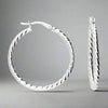 Sterling Silver 30mm Twist Hoop Earrings