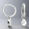 Sterling Silver CZ Teardrop Hoop Earrings