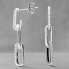 Sterling Silver CZ Paper Chain Drop Earrings