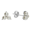 Sterling Silver Trio of Shell Pearls Stud Earrings
