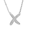 Sterling Silver CZ Kiss Necklace
