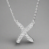Sterling Silver CZ Kiss Necklace