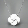 Sterling Silver Cubic Zirconia Centred Layered Flower Necklace