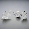 Iris & Miel Sterling Silver and CZ Leaf Stud Earrings