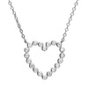 Sterling Silver CZ Rub Over Heart Necklace