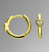 Sterling Silver Gold Plated CZ Heart Huggie Hoop Earrings