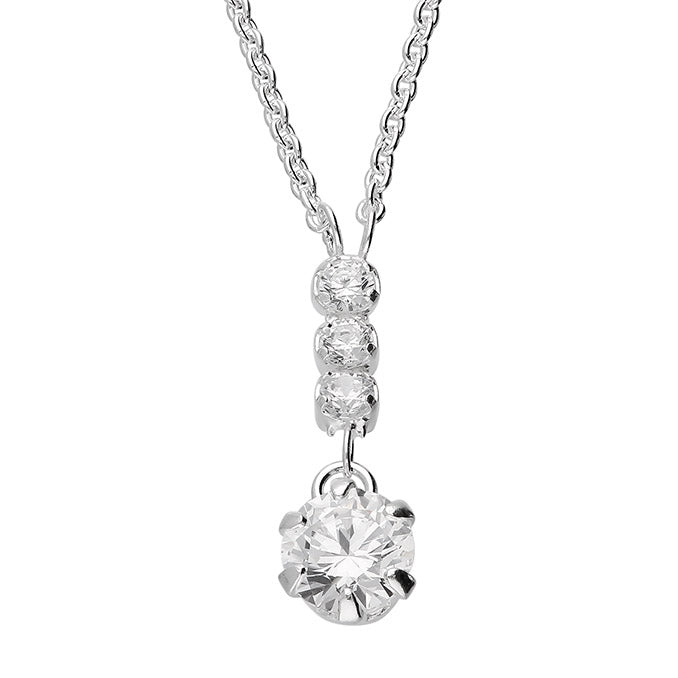 Sterling Silver Delicate Multi CZ Necklace