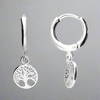 Sterling Silver Tree of Life Huggie Earrings
