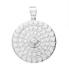 Sterling Silver Textured CZ Disc Necklace