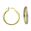 Sterling Silver Gold-plated CZ Baguette Hoop Earrings