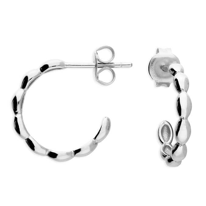 Sterling Silver Seed Stud Hoop Earring