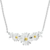 Sterling Silver Two Tone 3 Daisy Necklace