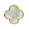 Sterling Silver Mother Of Pearl Gold Plated Quatrefoil Necklace