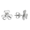 Sterling Silver Triple Leaf Clover Stud Earrings