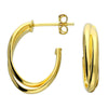 Sterling Silver Gold Russian Hoop Stud Earrings