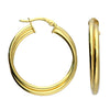 Sterling Silver Gold-plated Twisted Hinged Hoop Earrings