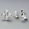 Sterling Silver Four CZ Sphere Stud Earrings