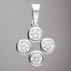 Sterling Silver Four CZ Sphere Necklace