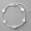 Sterling Silver Spaced Hearts Bracelet