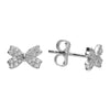 Sterling Silver CZ Bow Stud Earrings