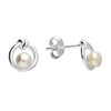 Sterling Silver Knot & Fresh Water Pearl Stud Earrings