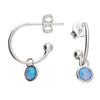 Sterling Silver Blue Opal Hoops