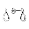 Sterling Silver Teardrop Twist CZ Earrings