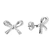 Sterling Silver Bow Ribbon Earrings