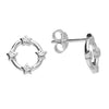 Sterling Silver Star Circle Earrings