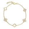 Sterling Silver Gold Plated Multi Quatrefoil Bracelet