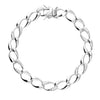Sterling Silver Cubic Zirconia-studded Oval Links Bracelet