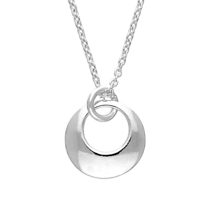 Sterling Silver Sculpted Circle Necklace