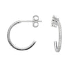 Sterling Silver Fine CZ Half Hoop Stud Earrings